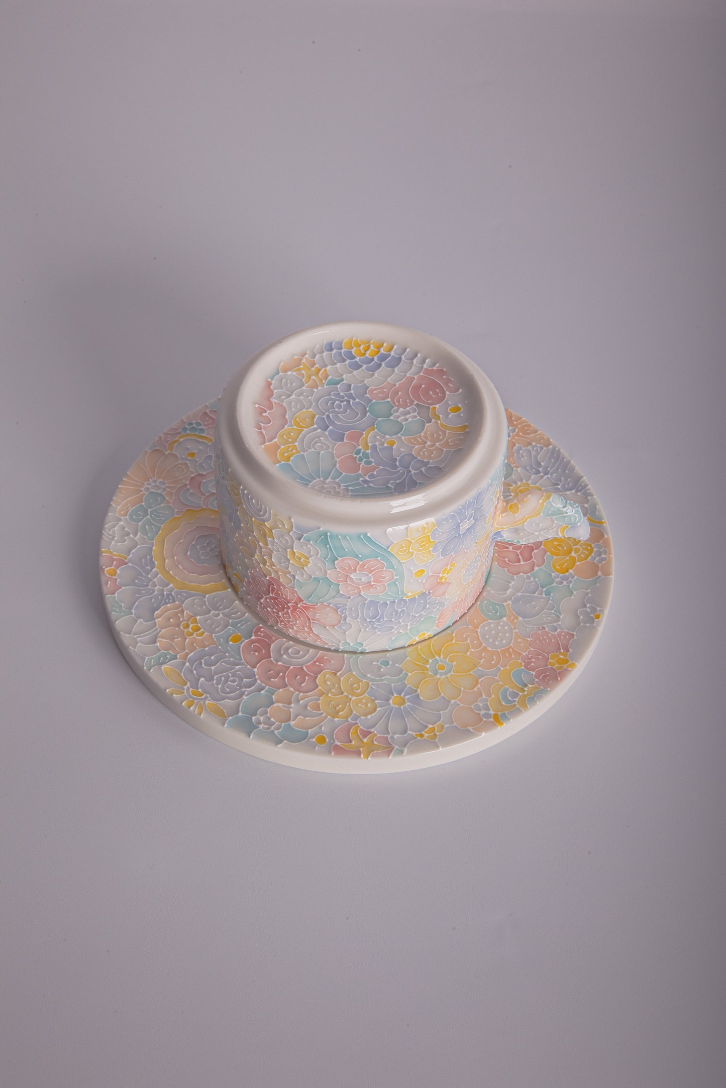 Myriad Blooms Porcelain Collection Wing language coffee cup